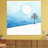 Lone Tree: Serene Full Moon Silence Art Leinwanddruck (Insitu (Wohnzimmer))