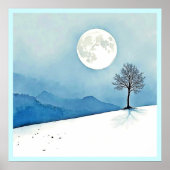 Lone Tree: Serene Full Moon Silence Art Poster (Vorne)