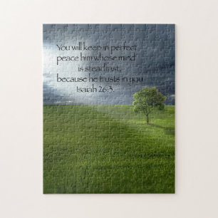 Lone Tree Sunshine Christliche Bibelstelle Puzzle