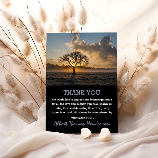 Lone Tree Vielen Dank | Beerdigung-Foto Dankeskarte