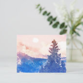 Lone Tree Watercolor Postkarte (Stehend Vorderseite)