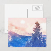Lone Tree Watercolor Postkarte (Vorne/Hinten)