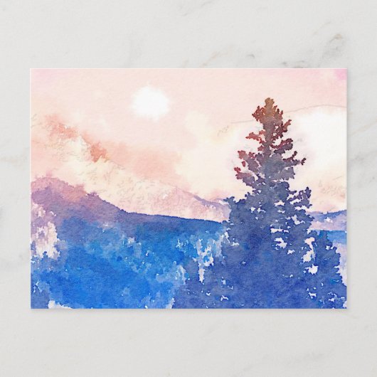 Lone Tree Watercolor Postkarte (Vorderseite)