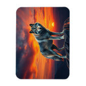 Lone Wolf at Sunset Magnet (Vertikal)