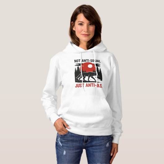 Lone Wolf Code – Nicht asozial, nur gegen Schwachs Hoodie (Vorne ganz)