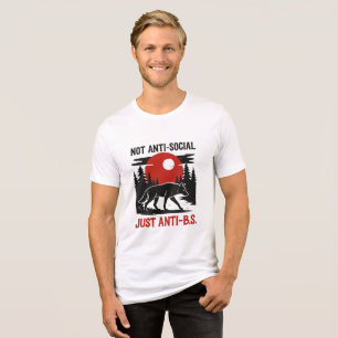 Lone Wolf Code – Nicht asozial, nur gegen Schwachs Tri-Blend Shirt