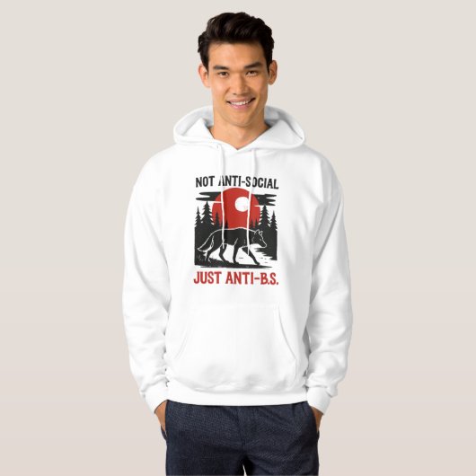 Lone Wolf Code – Not Anti-Social, Just Anti-B.S. Hoodie (Vorne ganz)