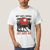 Lone Wolf Code – Not Anti-Social, Just Anti-B.S. T-Shirt (Vorderseite)
