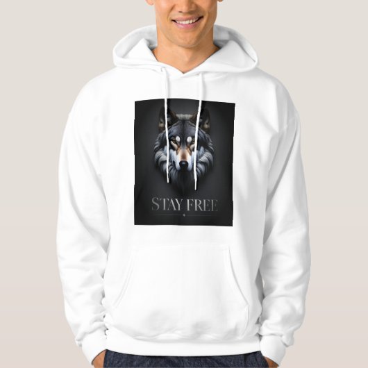 Lone Wolf Design - Bleibe Freie Hoodie (Vorderseite)