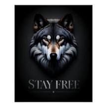 Lone Wolf Design - Bleibe kostenloses Poster