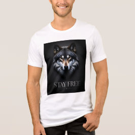 Lone Wolf Design - freies Tri-Blend-Shirt Bleibe Tri-Blend Shirt