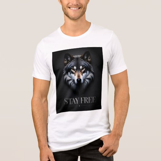 Lone Wolf Design - freies Tri-Blend-Shirt Bleibe Tri-Blend Shirt (Vorderseite)