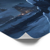 Lone Wolf Dominates Snowy Summit Poster (Ecke)