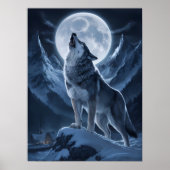 Lone Wolf Dominates Snowy Summit Poster (Vorne)