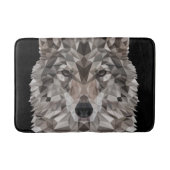 Lone Wolf Geometric Portrait Badematte (Vorderseite)