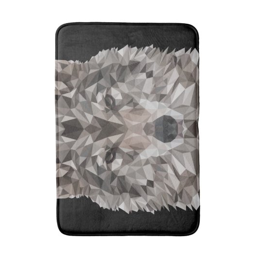 Lone Wolf Geometric Portrait Badematte (Vorderseite Vertikal)