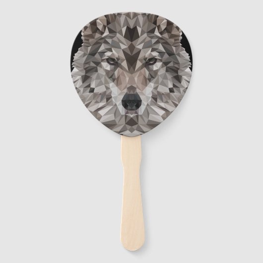 Lone Wolf Geometric Portrait Fächer (Rückseite)