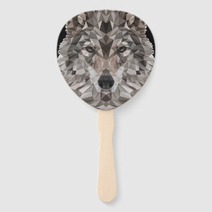 Lone Wolf Geometric Portrait Fächer