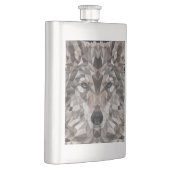 Lone Wolf Geometric Portrait Flachmann (Rechts)