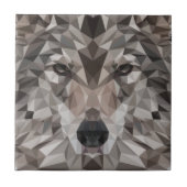 Lone Wolf Geometric Portrait Fliese (Vorderseite)