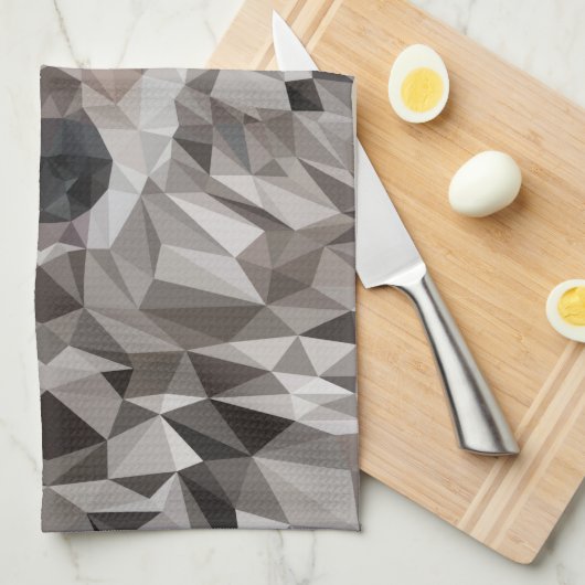 Lone Wolf Geometric Portrait Geschirrtuch (Viertel Falte)