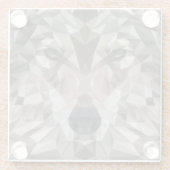 Lone Wolf Geometric Portrait Glasuntersetzer (Rückseite)