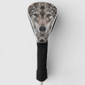 Lone Wolf Geometric Portrait Golf Headcover (Vorderseite)