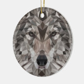 Lone Wolf Geometric Portrait Keramik Ornament (Links)