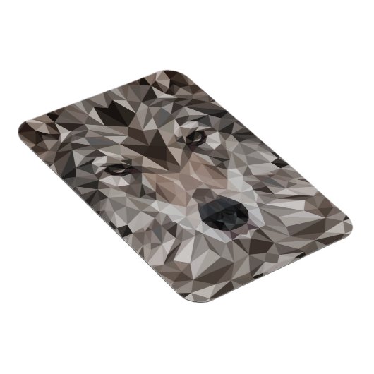 Lone Wolf Geometric Portrait Magnet (Rechte Seite)