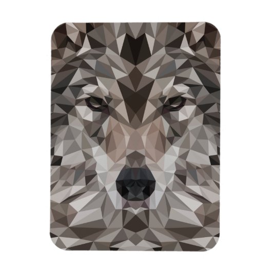 Lone Wolf Geometric Portrait Magnet (Vertikal)