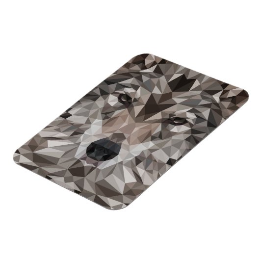 Lone Wolf Geometric Portrait Magnet (Linke Seite)