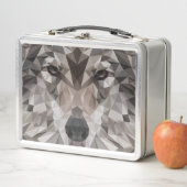 Lone Wolf Geometric Portrait Metall Brotdose (Beispiel)