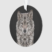Lone Wolf Geometric Portrait Ornament (Vorderseite)