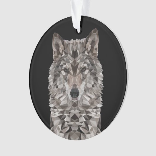 Lone Wolf Geometric Portrait Ornament (Vorderseite)