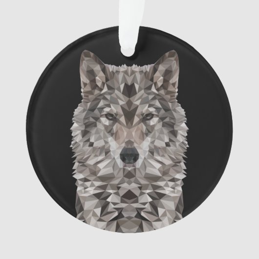 Lone Wolf Geometric Portrait Ornament (Vorderseite)