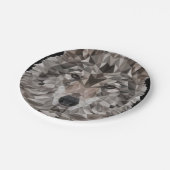 Lone Wolf Geometric Portrait Pappteller (Schrägansicht)