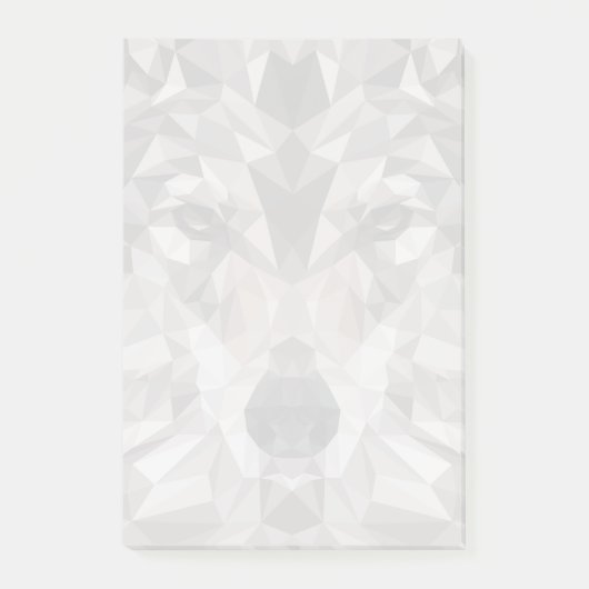Lone Wolf Geometric Portrait Post-it Klebezettel (Vorderseite)