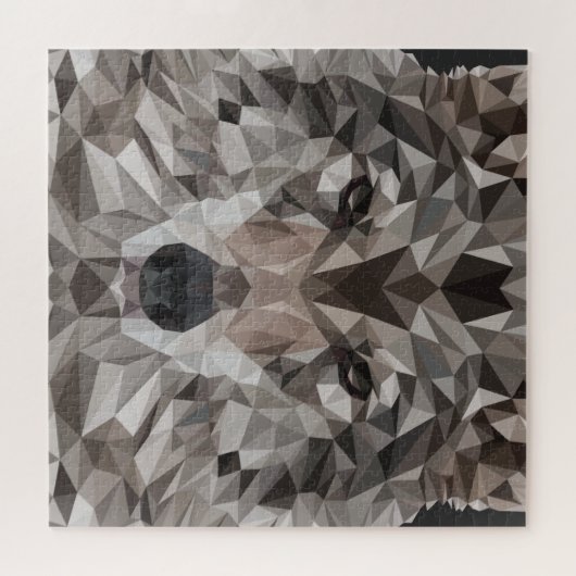 Lone Wolf Geometric Portrait Puzzle (Horizontal)