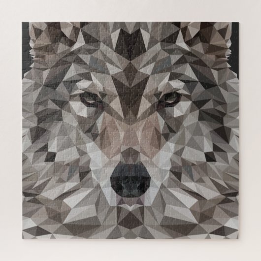 Lone Wolf Geometric Portrait Puzzle (Vertikal)