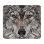 Lone Wolf Geometric Portrait Schneidebrett (Vorderseite)