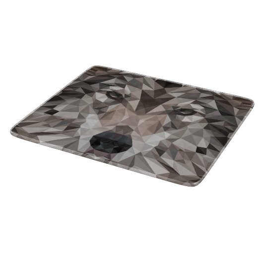 Lone Wolf Geometric Portrait Schneidebrett (Ecke)