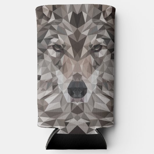 Lone Wolf Geometric Portrait Selters Dosenkühler (Vorderseite)