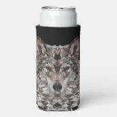 Lone Wolf Geometric Portrait Selters Dosenkühler (Seltzer Rückseite)