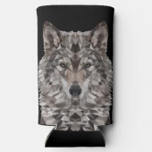 Lone Wolf Geometric Portrait Selters Dosenkühler (Rückseite)