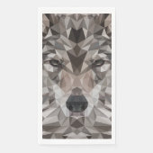 Lone Wolf Geometric Portrait Serviette (Vorderseite)