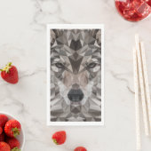 Lone Wolf Geometric Portrait Serviette (Beispiel)