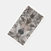 Lone Wolf Geometric Portrait Serviette (Ecke)
