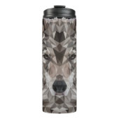 Lone Wolf Geometric Portrait Thermosbecher (Vorderseite)