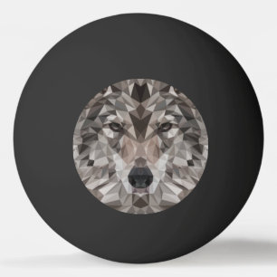 Lone Wolf Geometric Portrait Tischtennisball