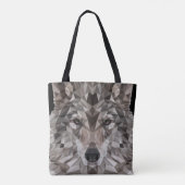 Lone Wolf Geometric Portrait Tote Bag Tasche (Rückseite)